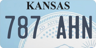 KS license plate 787AHN