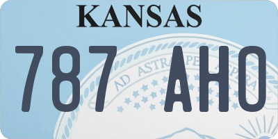 KS license plate 787AHO