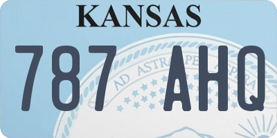 KS license plate 787AHQ