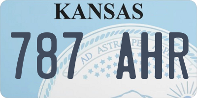 KS license plate 787AHR