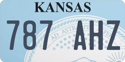 KS license plate 787AHZ