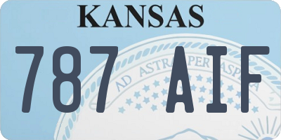 KS license plate 787AIF