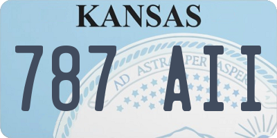 KS license plate 787AII