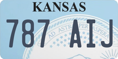 KS license plate 787AIJ