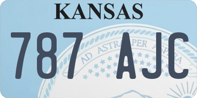 KS license plate 787AJC