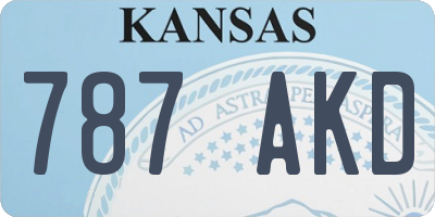 KS license plate 787AKD
