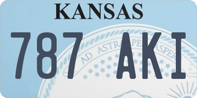 KS license plate 787AKI