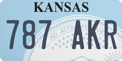KS license plate 787AKR