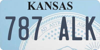 KS license plate 787ALK