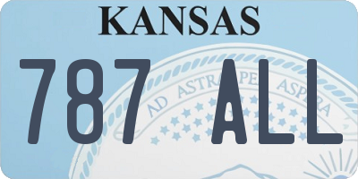 KS license plate 787ALL
