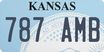 KS license plate 787AMB