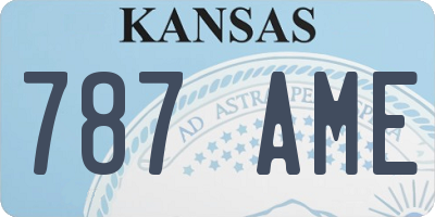 KS license plate 787AME