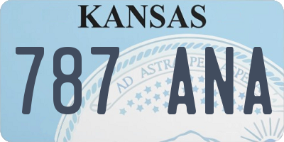 KS license plate 787ANA