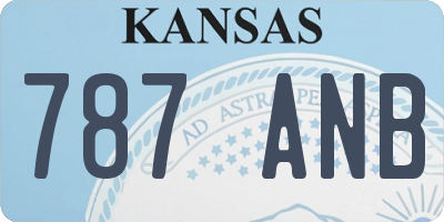 KS license plate 787ANB