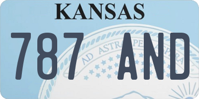 KS license plate 787AND