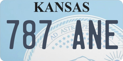 KS license plate 787ANE
