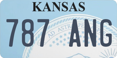 KS license plate 787ANG