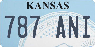 KS license plate 787ANI