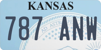 KS license plate 787ANW
