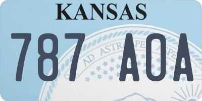 KS license plate 787AOA