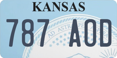 KS license plate 787AOD