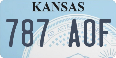 KS license plate 787AOF