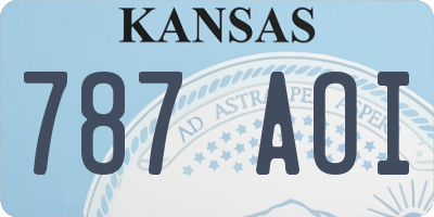 KS license plate 787AOI