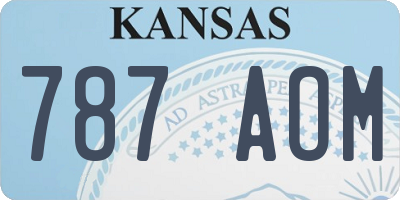 KS license plate 787AOM