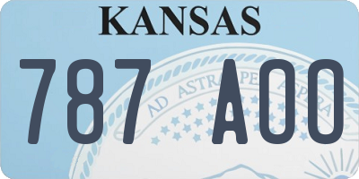 KS license plate 787AOO