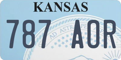 KS license plate 787AOR