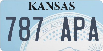 KS license plate 787APA
