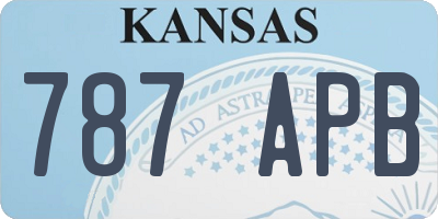 KS license plate 787APB