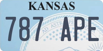 KS license plate 787APE