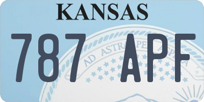 KS license plate 787APF