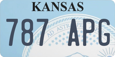 KS license plate 787APG