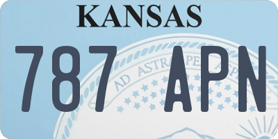 KS license plate 787APN