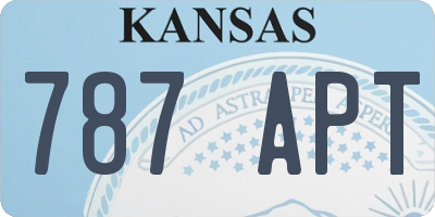 KS license plate 787APT