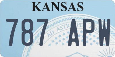 KS license plate 787APW