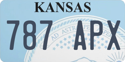 KS license plate 787APX