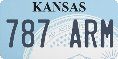 KS license plate 787ARM