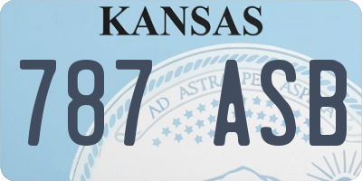 KS license plate 787ASB