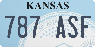 KS license plate 787ASF