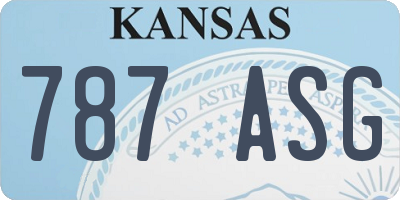 KS license plate 787ASG