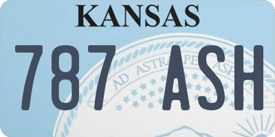 KS license plate 787ASH