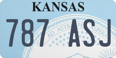 KS license plate 787ASJ