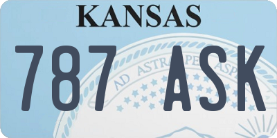 KS license plate 787ASK