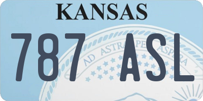 KS license plate 787ASL