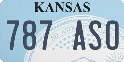 KS license plate 787ASO