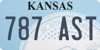 KS license plate 787AST