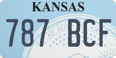 KS license plate 787BCF